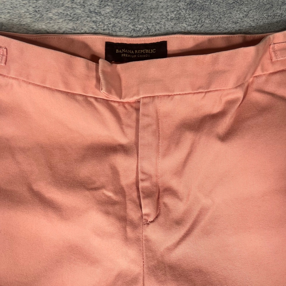Vintage Banana Republic Premium Chinos Pink Wide Leg Cropped Cotton Pants Size 4 - Picture 2 of 15